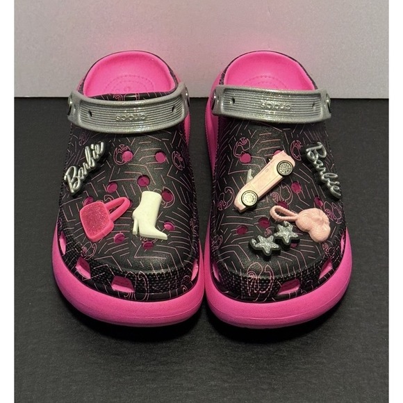 CROCS Shoes - Crocs X Barbie Crush Platform Clog Limited Edition Black Pink, Women 7 / Men 5